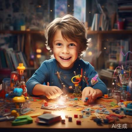 男孩创意点亮生活