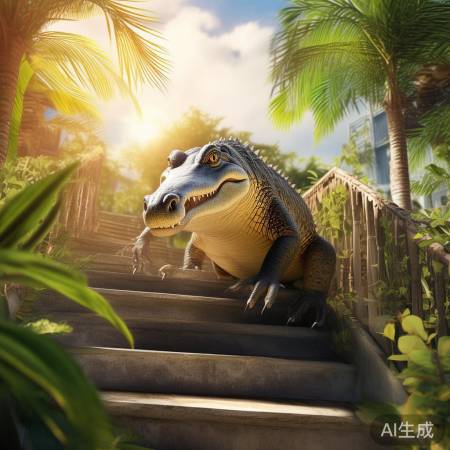 鳄鱼爬楼梯挑战赛