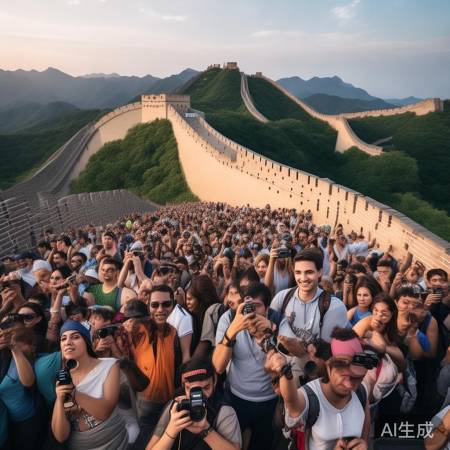 外国游客长城打卡热潮