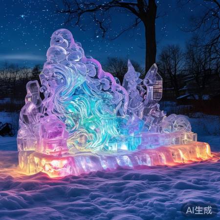 冰雕大师贺娇龙作品惊艳