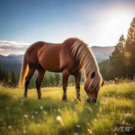 马儿映衬自然美，关爱野生动物