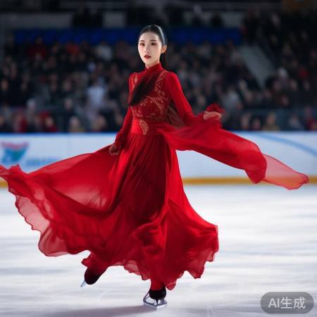 王濛红衣惊艳亮相