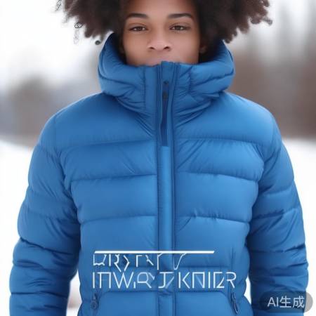 蓝色羽绒服，清新保暖