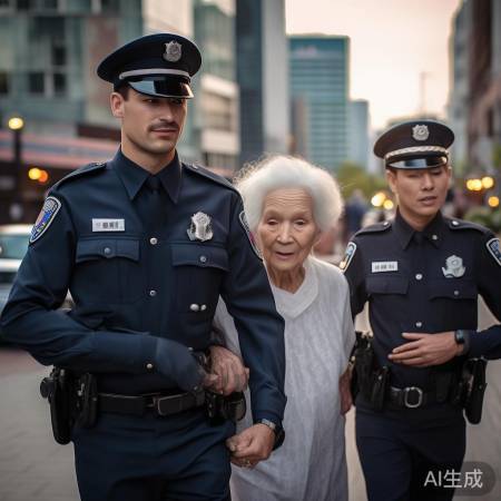 警察帮迷路老奶奶回家