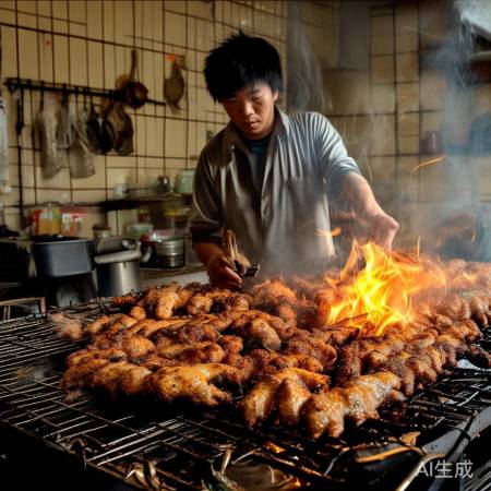 小王烤鸡翅，路人称赞