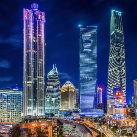 上海陆家嘴金融中心，繁华不夜城