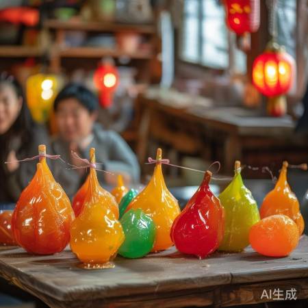 糖瓜粘墙上，传统美食香