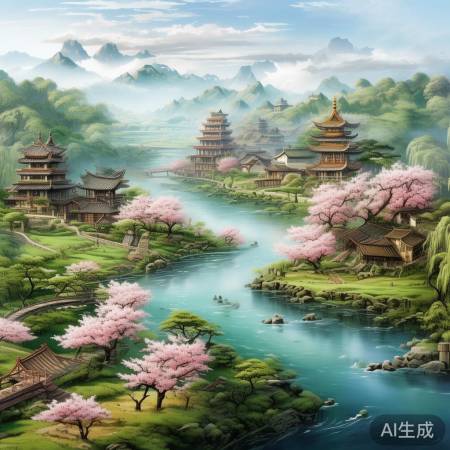 江南春图卷，美不胜收