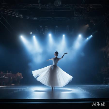 舞者与音乐、灯光共鸣