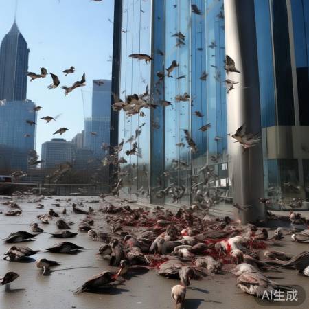 “鸟儿误撞玻璃墙惨剧”
