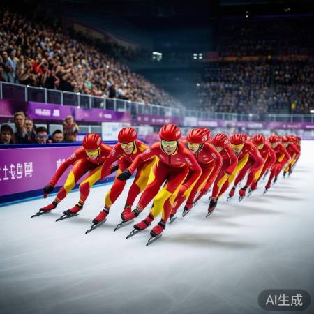 紧张观赛,中国速滑队勇夺第四