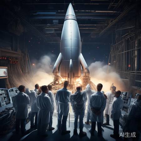 航天人员努力促发射成功