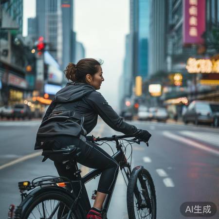勇敢女子骑行广西山水