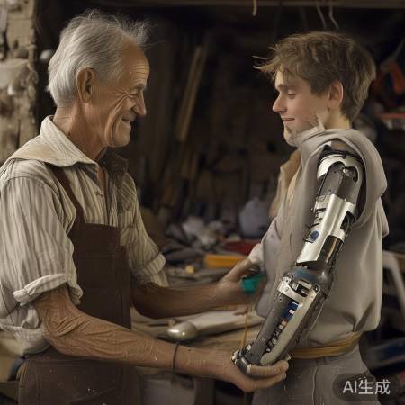 李大爷修好假肢,拒绝额外酬劳