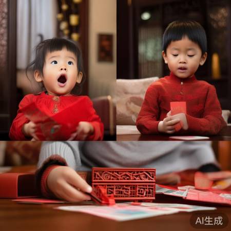 孩子收压岁钱态度不一