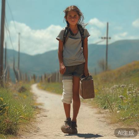 坚强乐观女孩回家路