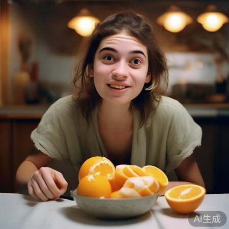 “帽子橘子，拍照利器”