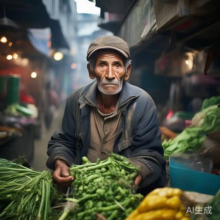 张大爷菜市场艰辛卖菜