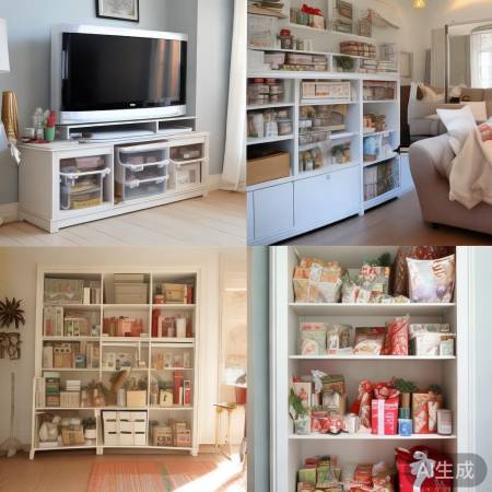 巧妙利用角落，收纳年货不乱。