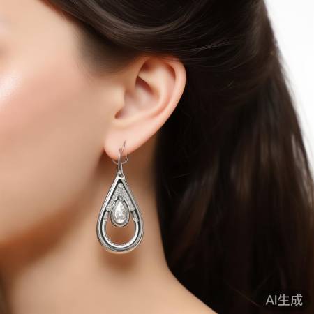 独特水滴耳坠，显气质