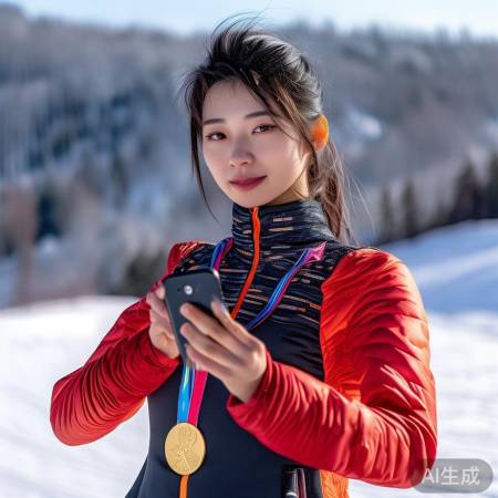 滑雪女神玩科技，炫酷互动赢热议