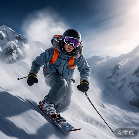 宁忠岩苦练滑雪，精神可嘉