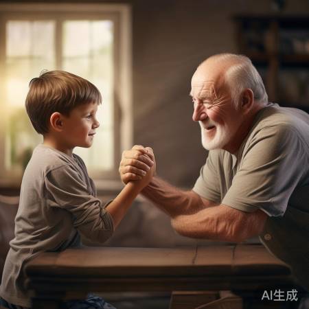 爷孙比拼,健康向上