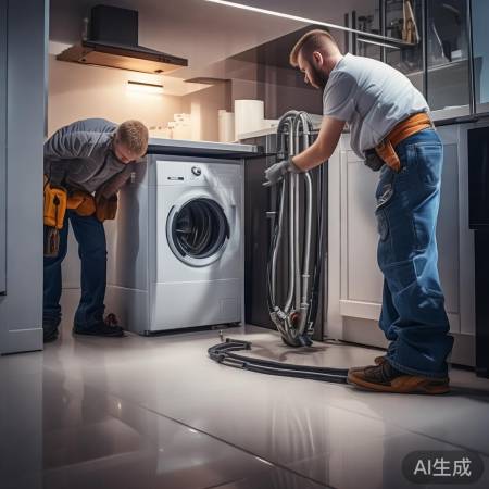 洗衣机复位，调水管垂直