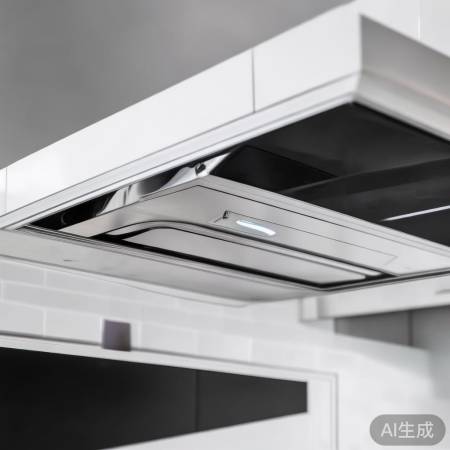 抽油烟机简约大方,触控操作方便