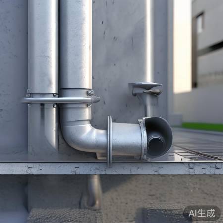 排水安装细节：垂直密封，高出口