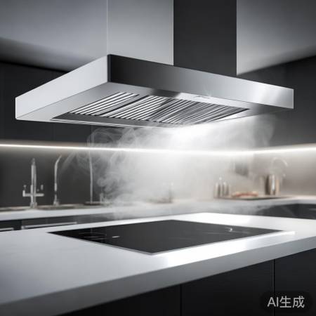 安装排烟罩于集成灶上方