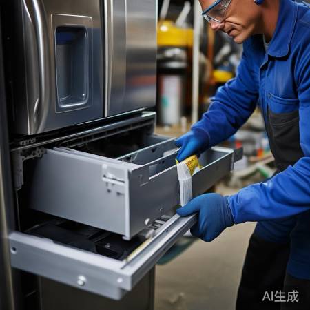 涂抹润滑剂，安装冰箱滑道