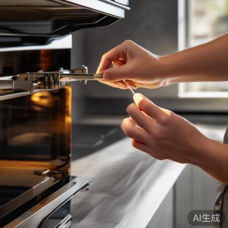 “棉签涂油，润滑油烟机门轴”