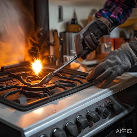 燃气灶熄火，管道可能堵塞