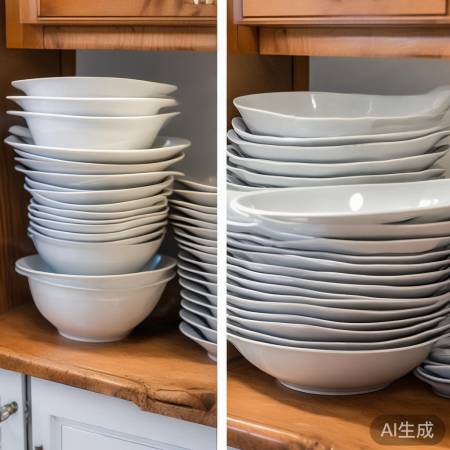 碗口朝下放，节省空间易拿取