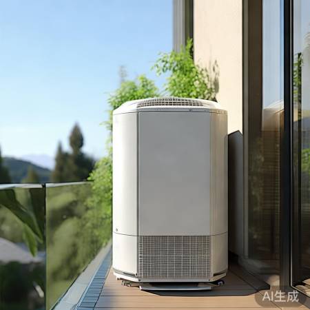 空气能热水器，节能环保，阳台风
