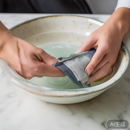 染渍浸泡，耐心搓洗