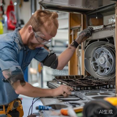 拆卸油烟叶轮，耐心操作