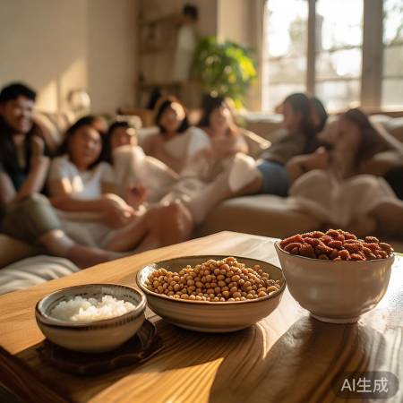 周末下午茶，香脆黄豆配米饭