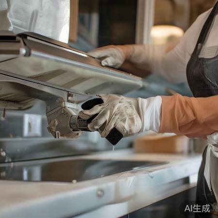 “油烟机清洁,轻刷过滤网接口”