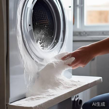 “苏打粉擦洗洗衣机内壁”