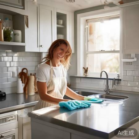 厨房清洁，心情愉快