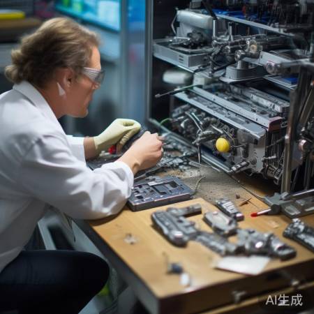 组装消毒柜，小心零件。